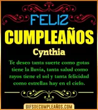 GIF Frases de Cumpleaños Cynthia